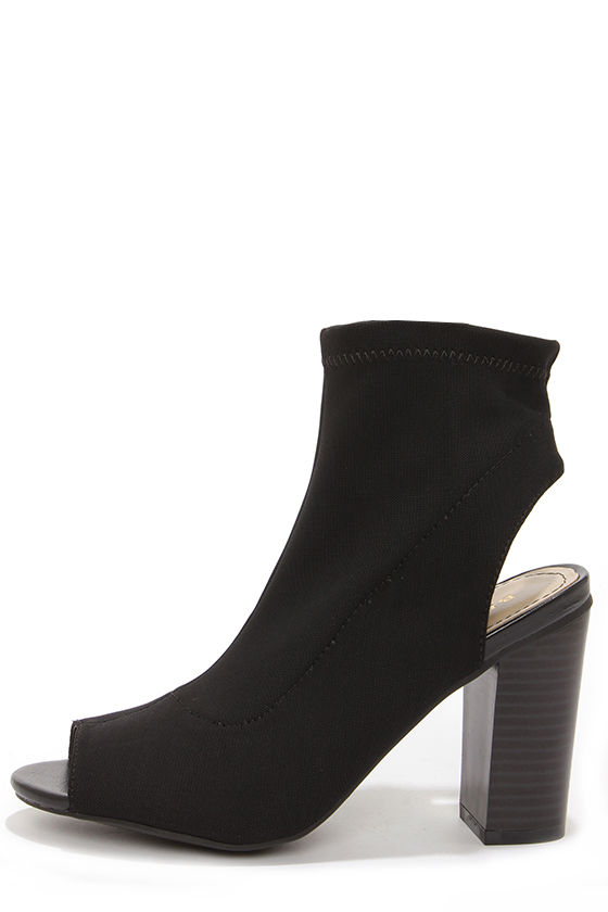 Cute Black Shoes - Peep Toe Booties - Shooties - $38.00 - Lulus