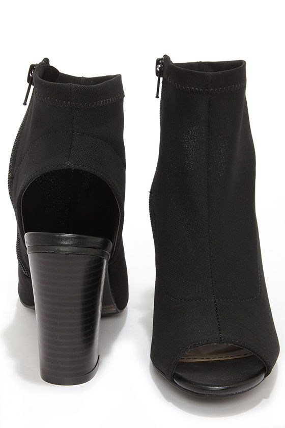 bamboo peep toe booties