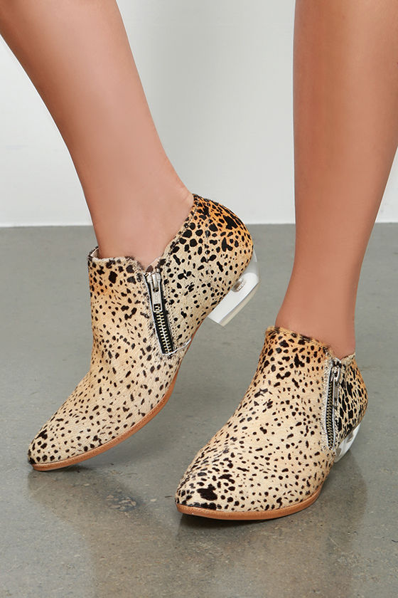 Matisse Epic Leopard Pony Fur and Lucite Booties