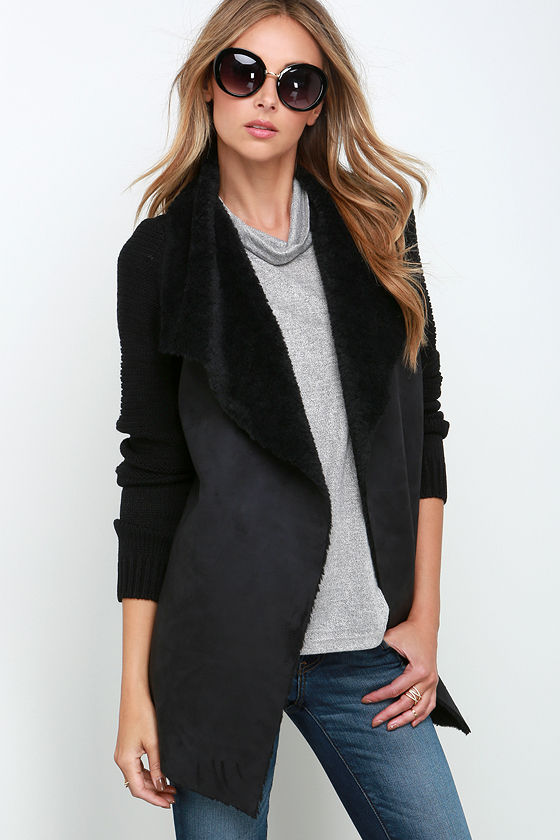black sweater jacket