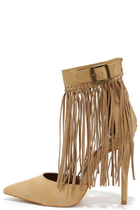 tan pointed toe heels