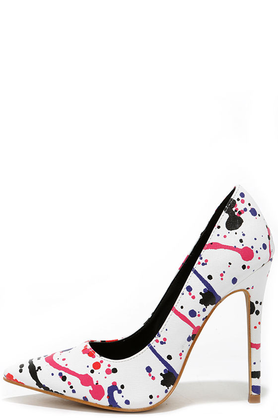 cute white pumps