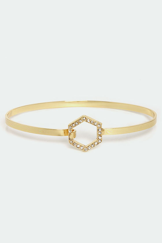 Cute Gold Bracelet - Rhinestone Bracelet - $15.00 - Lulus