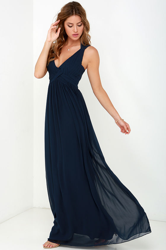 Maxi Dress - Backless Dress - Navy Blue Dress - $88.00 - Lulus