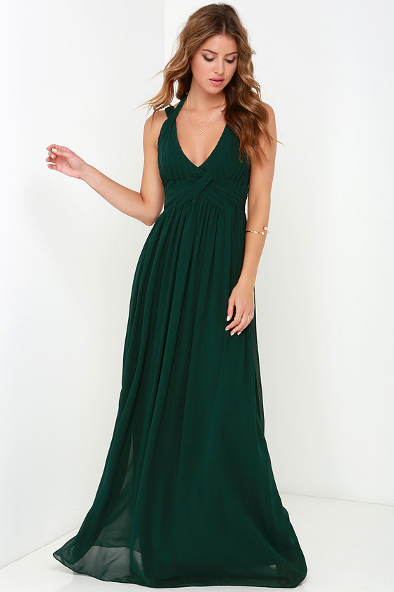 Maxi Dress - Backless Dress - Dark Green Dress - $88.00 - Lulus