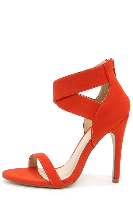 red orange heels