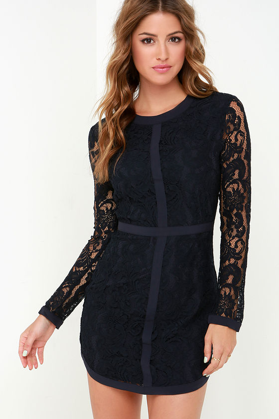 navy blue long sleeve shirt dress