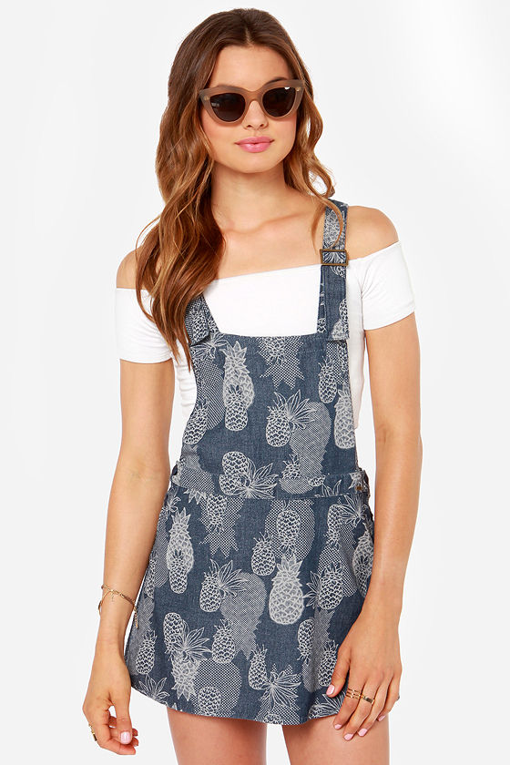 Obey Denton Pineapple Overalls Overall Dress 59.00 Lulus