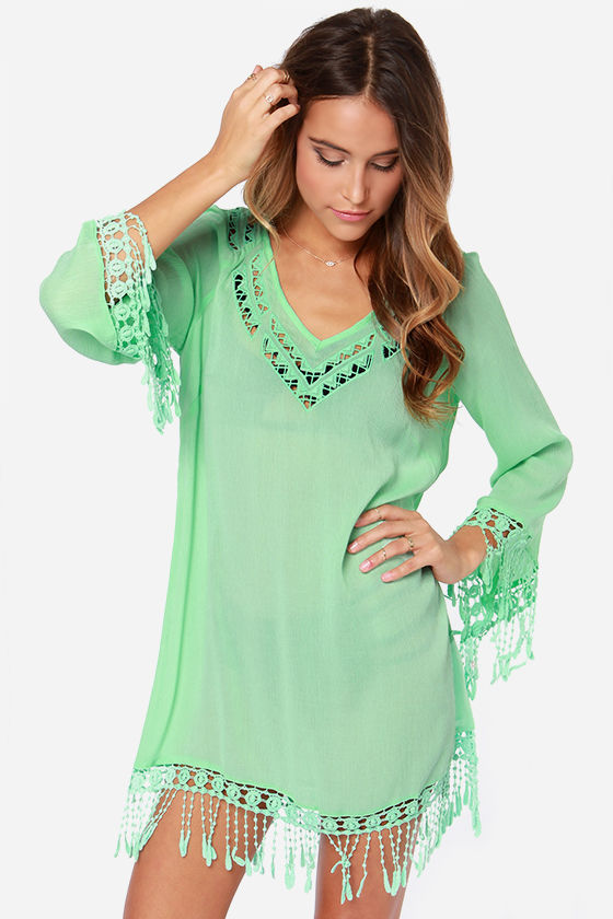 Cute Mint Green Dress Mint Green CoverUp Swim CoverUp 49.00