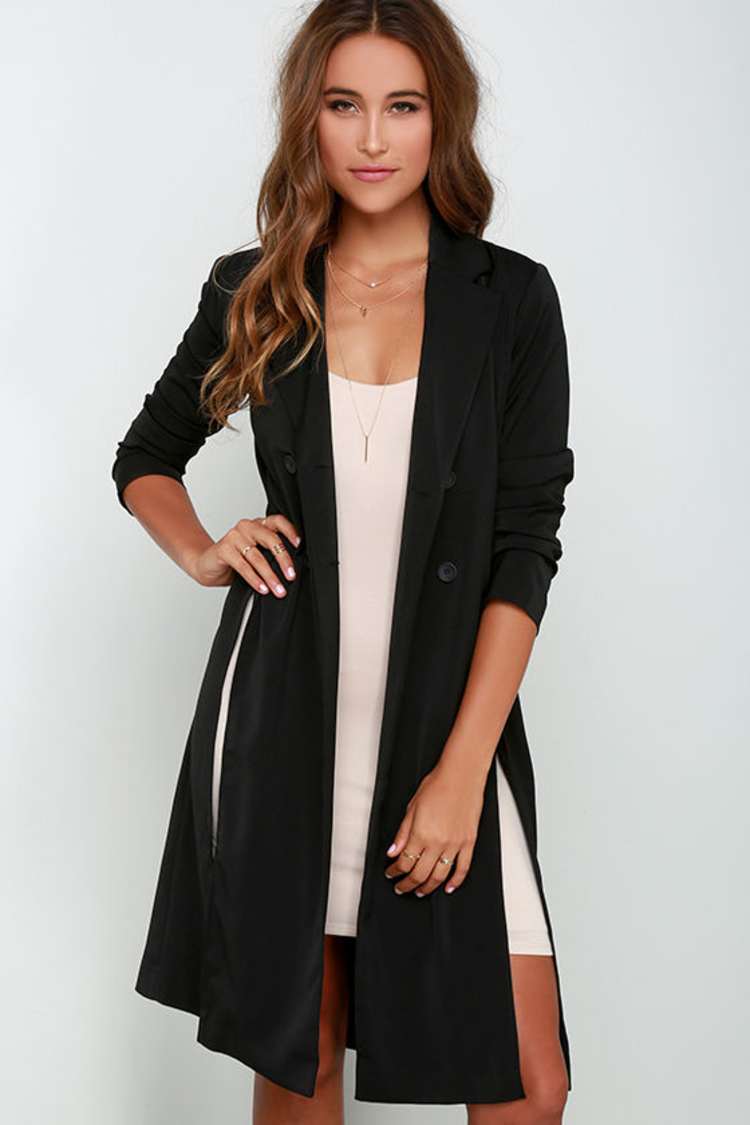 black dress coat sale Single Breasted Coat from Cashmere Double-Face main image 1