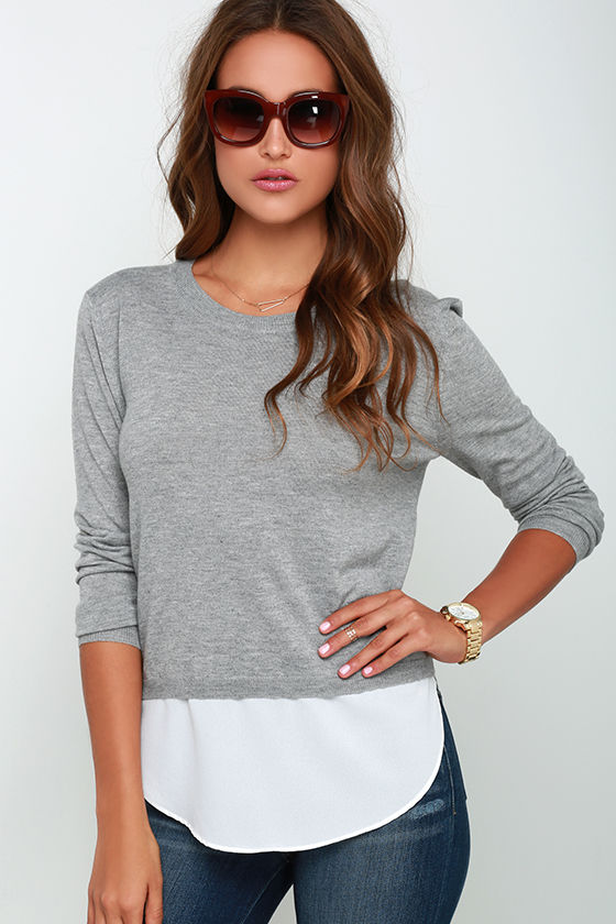 grey sweater top