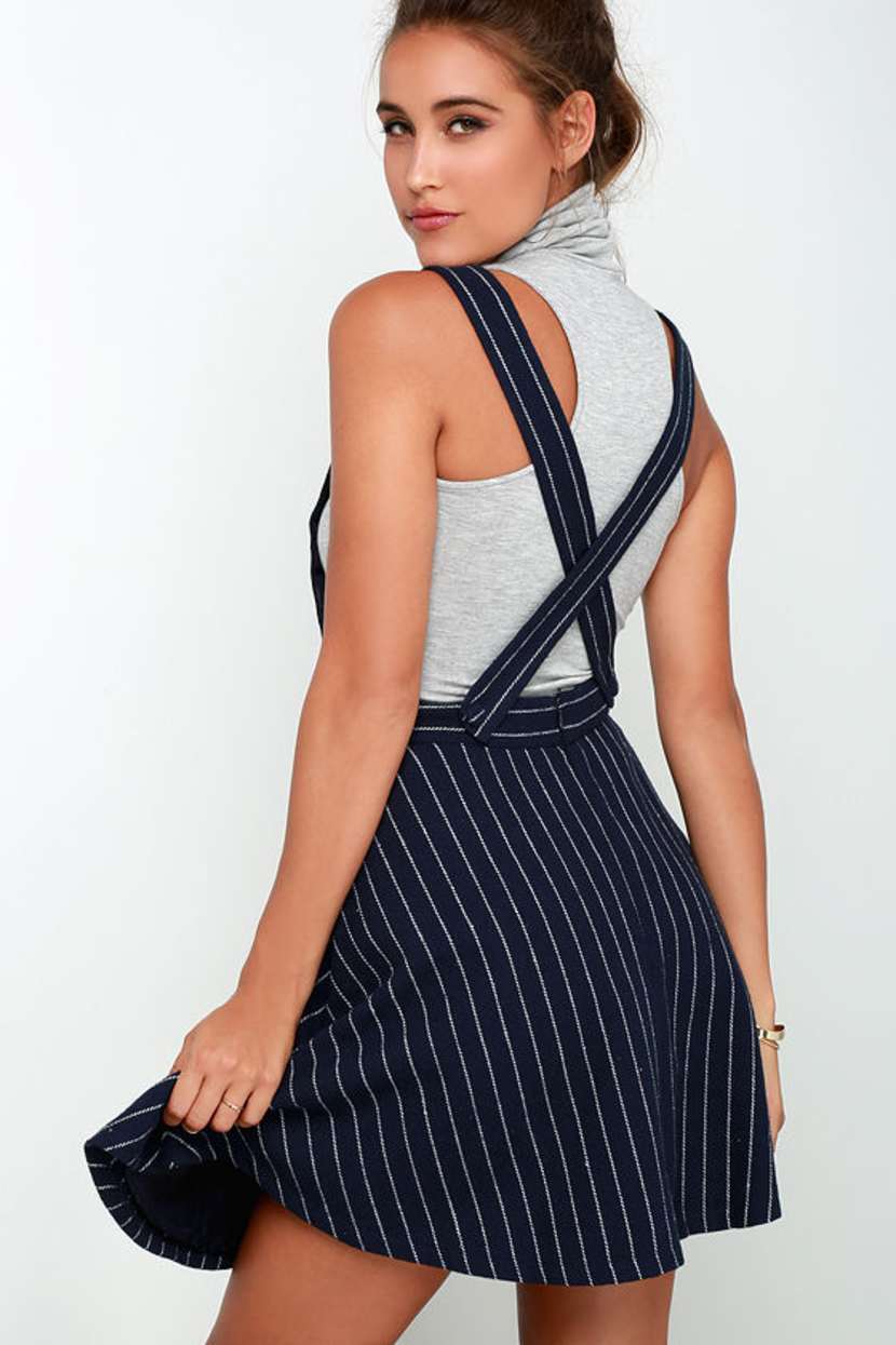 sparkly dresses blue Blue Denim Pinafore Dress | McVERDI Pinafore Dress main image 0