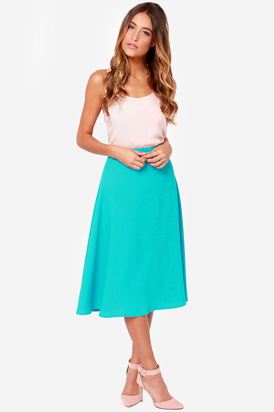 Cute Blue Skirt - Midi Skirt - Aqua Skirt - $44.00 - Lulus