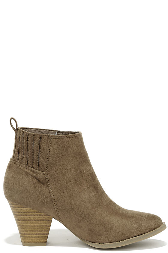 TAUPE VELOUR BOOTS 9671 main image 1