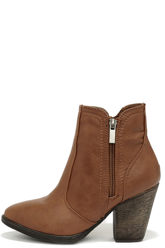 brown booties with heel