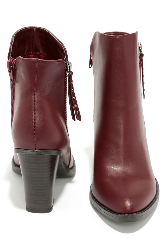 burgundy ankle boots 7
