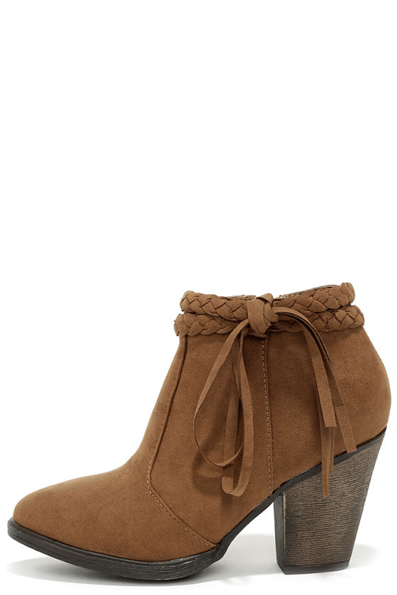booties heels brown