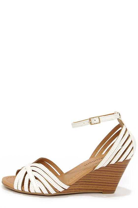 off white wedge heels