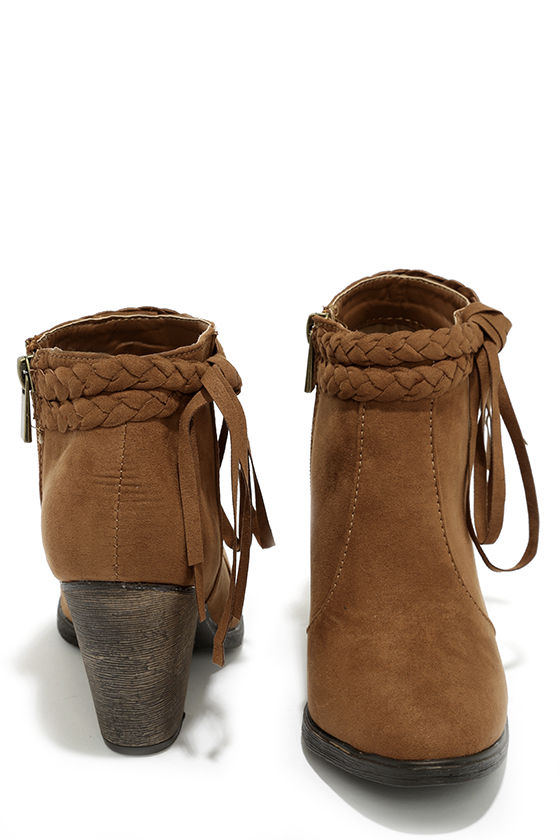 Cute Brown Booties - Suede Booties - Ankle Boots - $36.00