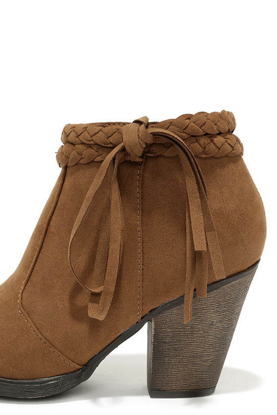 dark brown suede booties