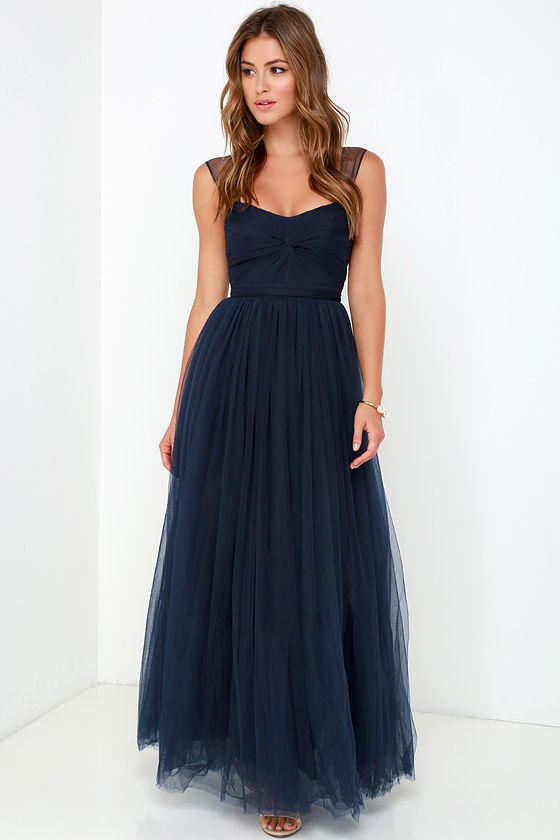 casual tulle maxi dress