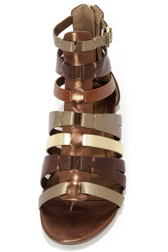 Cute Bronze Sandals Gladiator Sandals Caged Sandal 25.00