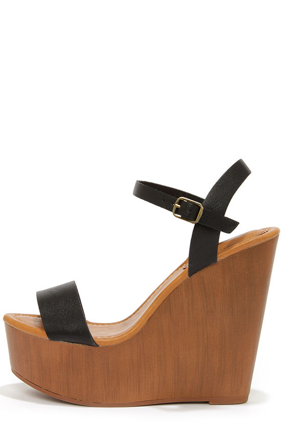 black sandals platform wedge