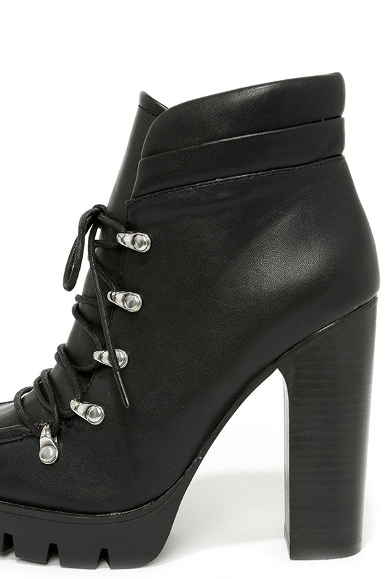 Cute Black Boots - High Heel Boots - Ankle Boots - Booties - $113.00