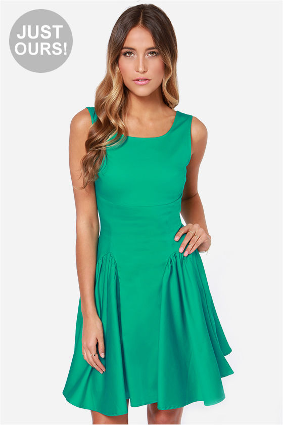 Cute Green Dress - Godet Dress - $45.00 - Lulus