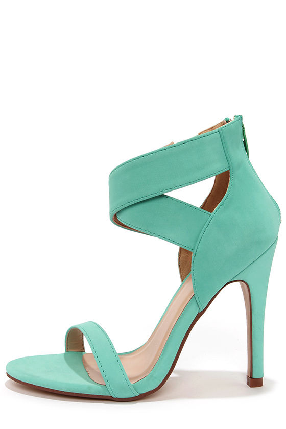 mint lace up heels