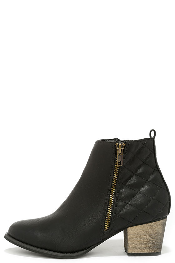 Cute Black Boots - Quilted Boots - Ankle Boots - Booties - $37.00 - Lulus