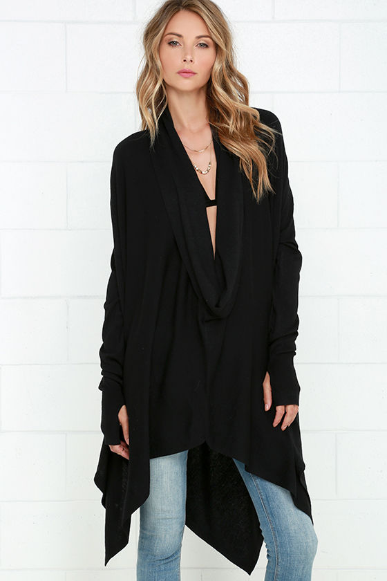 Chic Black Sweater Top - Long Sleeve Top - High-Low Top - $79.00 - Lulus