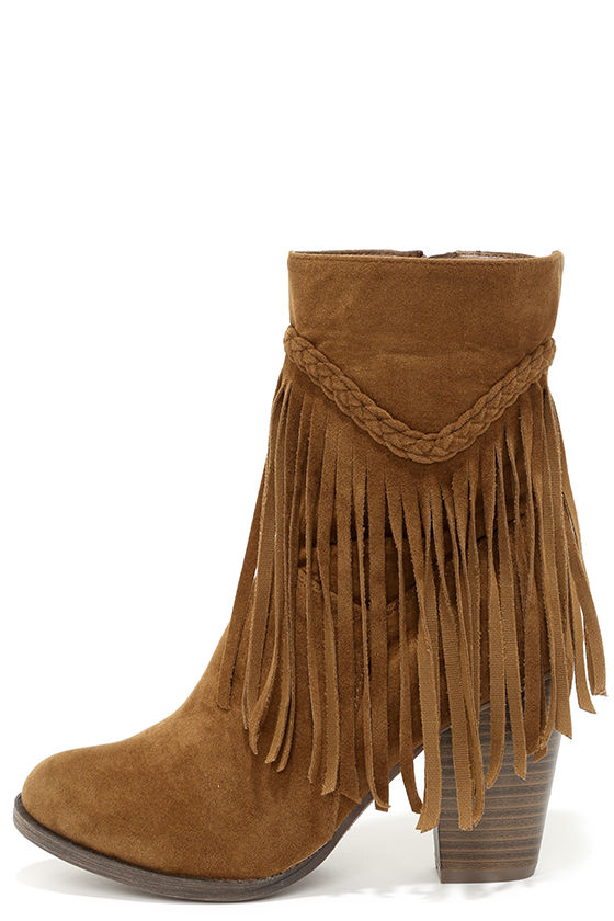 mid length tan boots