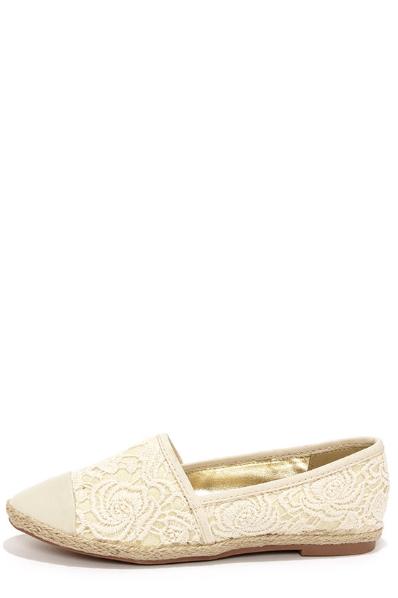 beige flat espadrilles