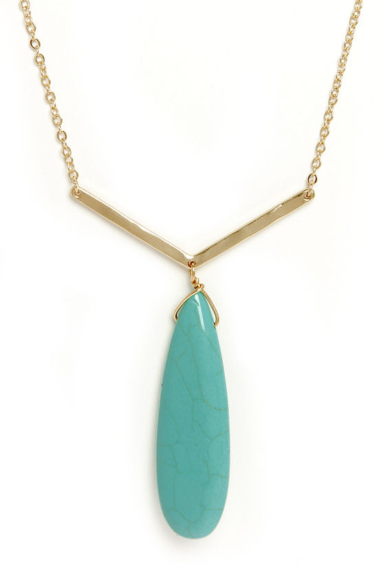 Pendulum Swing Turquoise Pendant Necklace