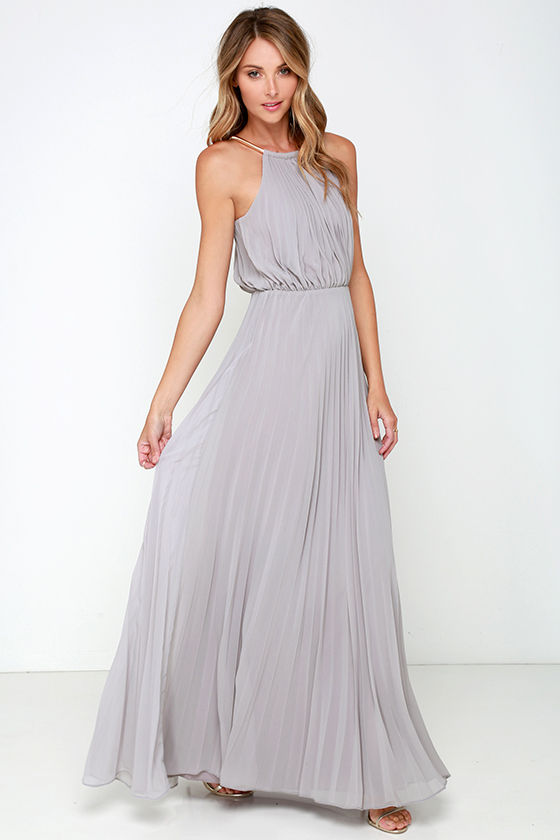 light grey long dress