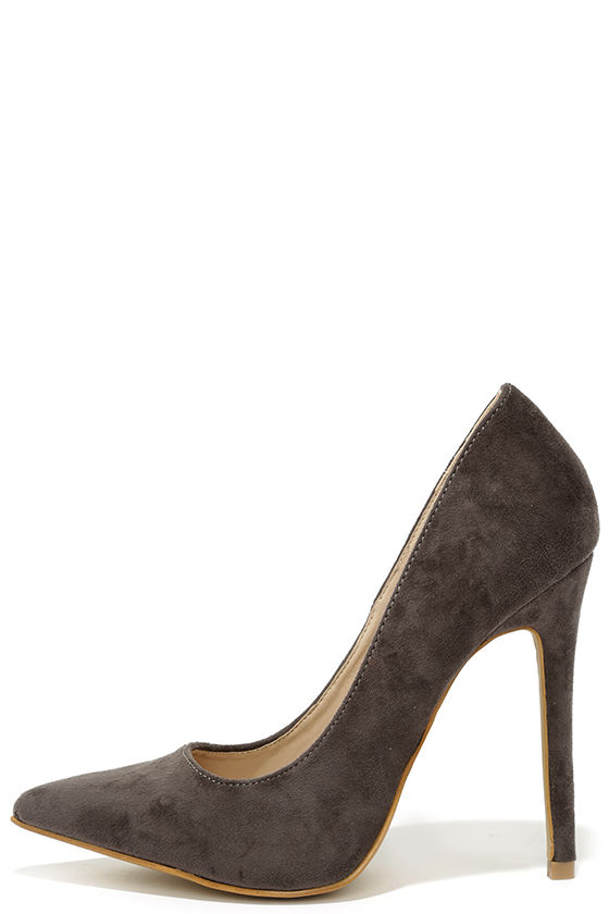 Cute Grey Pumps Suede Pumps Pointed Pumps 34.00 Lulus