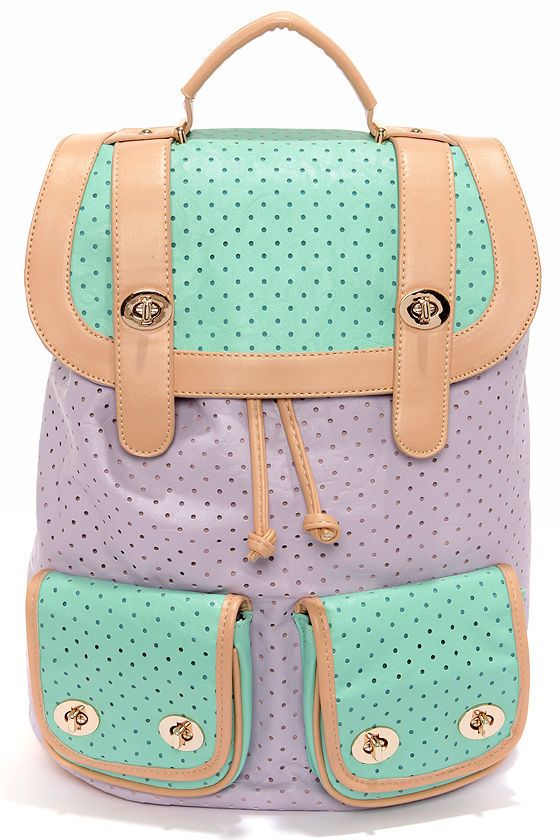 Cute Perforated Backpack Pastel Backpack 52.00 Lulus