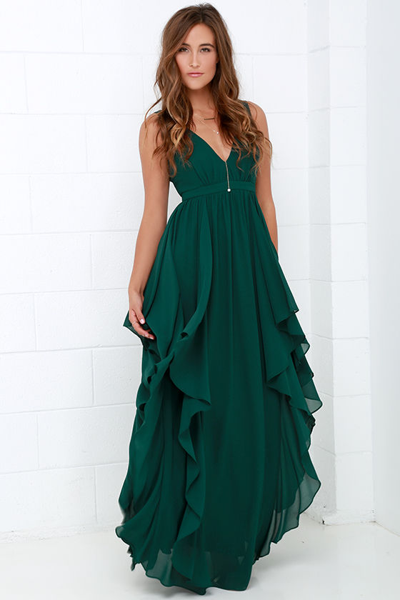 bottle green maxi