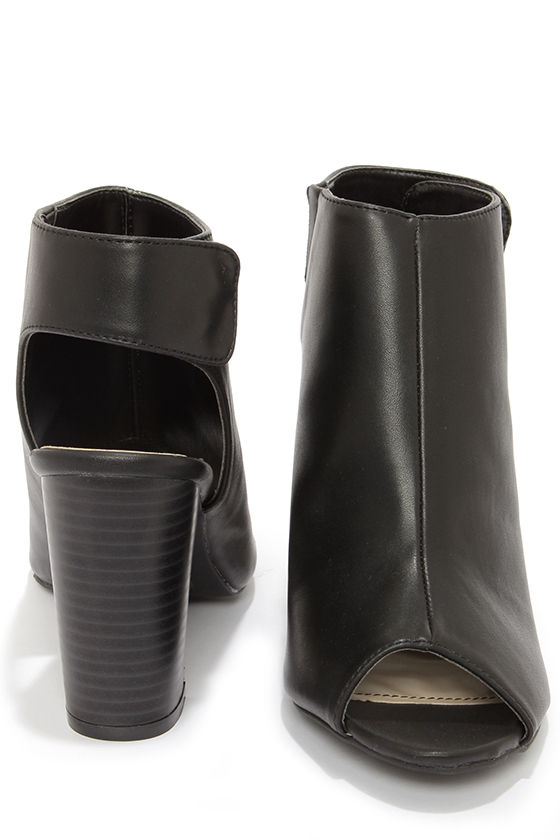 Bamboo Suede Peep Toe Lace-Up Cutout Booties