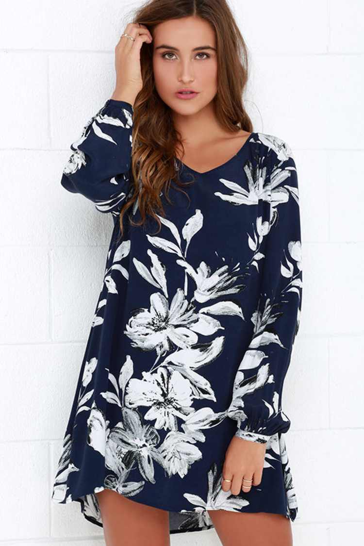 navy blue floral shift dress Yours London Women's Plus Size Navy Blue & Pink Floral 3D Embroidered Shift Dress Size 10