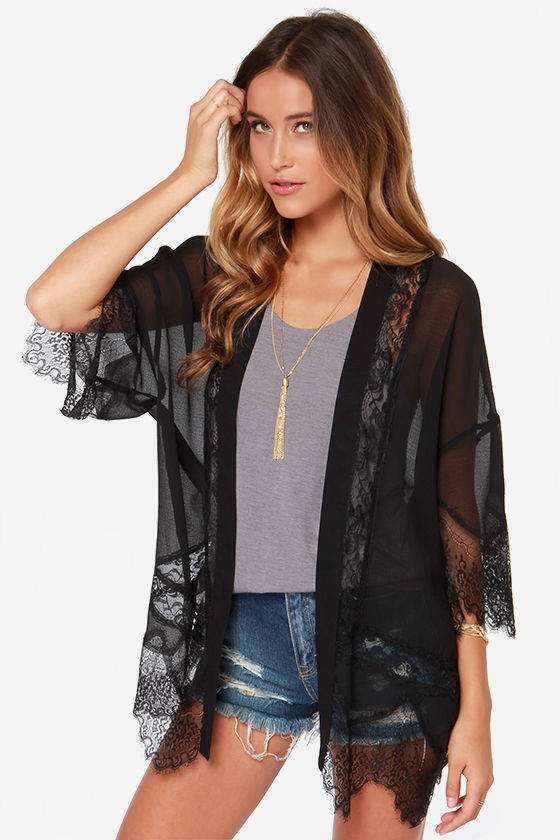 black kimono outfit