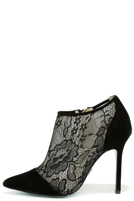 lace bootie heels