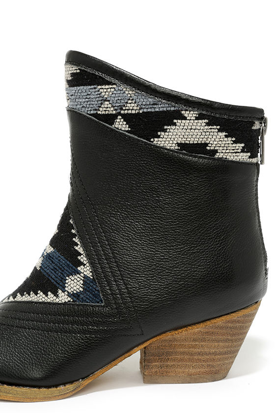 Sbicca Sookies Black Southwest Ankle Boots