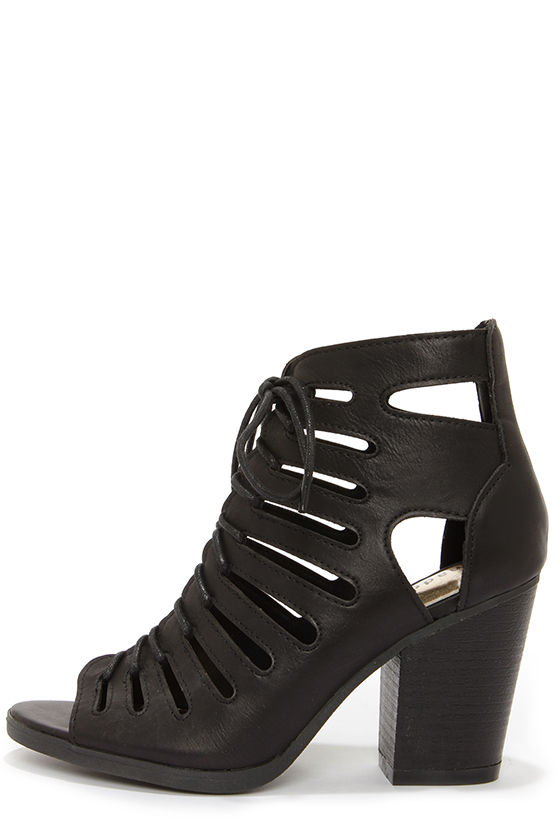 open toe cutout booties