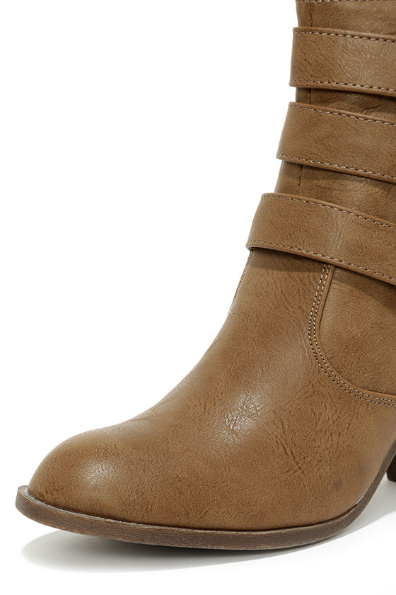 Wrapped Attention Taupe High Heel Ankle Boots