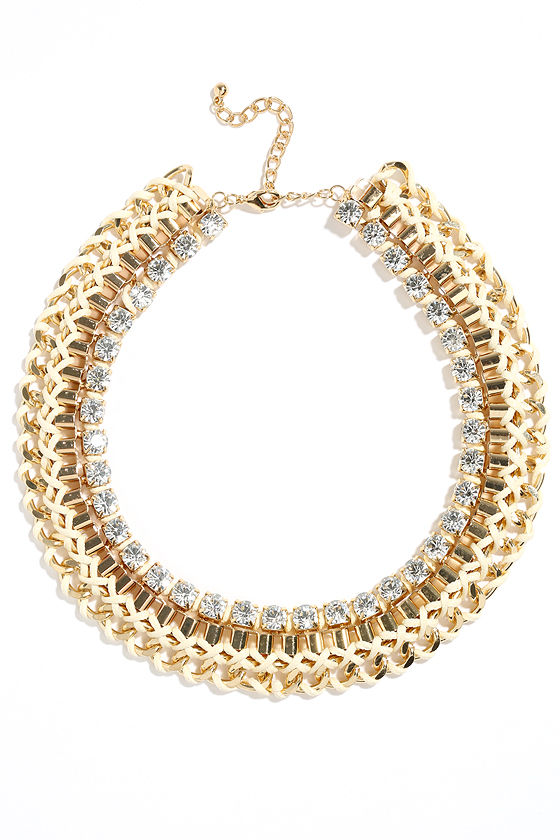 Gold and Cream Necklace - Collar Necklace - Layered Necklace - $19.00 ...