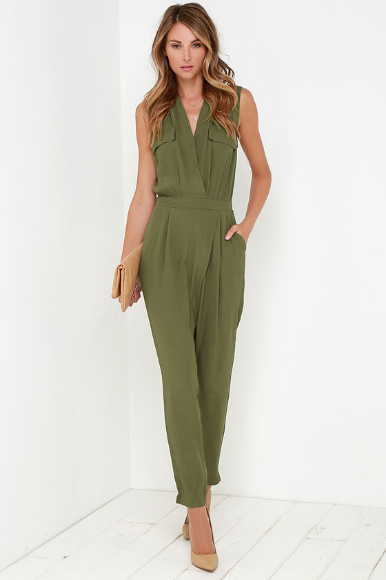 olive green formal jumpsuit