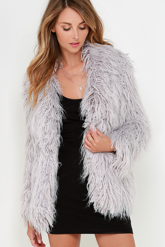 Faux Fur Jacket - Grey Coat - Faux Fur Coat - $119.00 - Lulus
