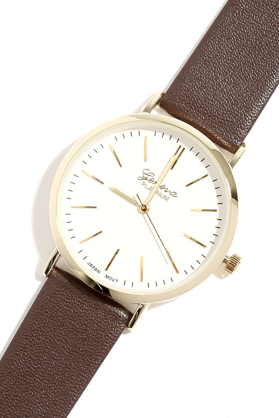 Point in Time Gold and Brown Watch